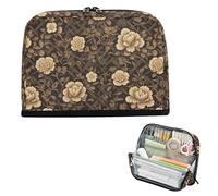 EtherSpher Vintage Oro Floreale Nero Matita Sacchetti di Grande Capacità Trucco Sacchetto di Alta Capacità Portapenne per Infermiere Preppy School estuche para lapices pequeno