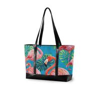 EtherSpher Vintage Pittura Fenicotteri Foglia di Palma Blu Borsa impermeabile con il computer portatile con cerniera tote borse per le donne lavorano con il pranzo maletín para laptop mujer