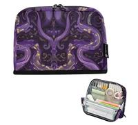 EtherSpher Vintage Viola Barocco Serpente Stampa Matita Borse Grande Capacità Trucco Con Scomparto Moneta per Studente College Scuola Must Haves cartucheras para ninos