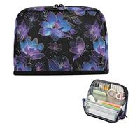 EtherSpher Viola Fiore Fresco Matita Box Grande Capacità Penna Caso Cosmetico Grande Capacità Organizzatore di Immagazzinaggio per Studenti Viaggi estuches para lap