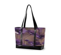 EtherSpher Viola Pittura a Olio Fiori borsa tote di classe per le donne con cerniera tote bag per il lavoro per il viaggio palestra vacanza con bolso para laptop