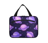 EtherSpher Viola Romantico Pianeta Universo appeso kit per gli uomini viaggio con gancio, designer chic organizzatore cosmetico per mamma campeggio bolso de mano para hombre L, Viola Romantico Pianeta