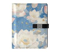 EtherSpher Water Lily Bianco Estate Boho pelle foderato soggetto notebook impermeabile copertina notebook in pelle per college 6.7x9.2