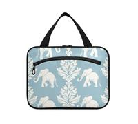 EtherSpher White Elephant Design Vintage Style Hanging Bag per viaggio con gancio, borsa multifunzionale di design per la cura della pelle per le donne che viaggiano lavoro maleta para maquillaje L