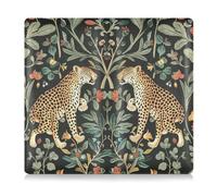 EtherSpher William Morris S Design - Portafoglio in pelle leopardata per carte di credito e tessere, per documenti d'identità, patente di guida, chiavi di contatto, Design leopardato di William Morris