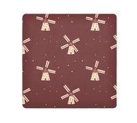 EtherSpher Windmill Danish Darkred Holiday Make Up Bag Pouch Camera Lens Panno Autoadesivo Viaggio Organizer Wrap 21.7 X 21.7 Wrapper per articoli da toeletta, Vacanze Danese DarkRed Mulino a vento,
