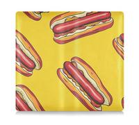 EtherSpher Yummy Fried Hote Dog Cartoon Giallo in pelle Toursuit titolare della carta di immatricolazione e assicurazione auto essenziale custodia a portafoglio per patente di guida, carte e documenti