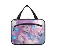 EtherSpher Zombie Cute Cartoon Anime Girl appeso grandi borse da toilette per le donne con gancio, designer necessità borsa da toilette per viaggio deve vacanza bolso de mano para hombre L, zombie