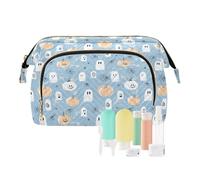 EtherSpher Zucche Web Fantasmi Baby Blue Cosmetici Borse Essenziali Borse Da Viaggio Per Le Donne Borsa Periodo Trucco per Oggetti Personali Organizzatore, zucche web fantasmi baby blue, 1 size
