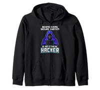 Ethical Hacker Cyber Security Design Sistema Sicuro Felpa con Cappuccio