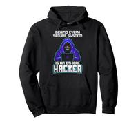 Ethical Hacker Cyber Security Design Sistema Sicuro Felpa con Cappuccio