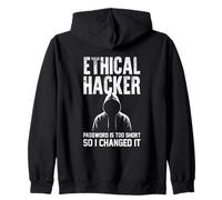 Ethical Hacker Password Troppo Breve Così Ho Cambiato Cappello Bianco Felpa con Cappuccio