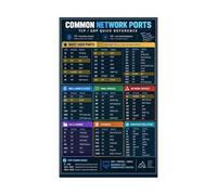 Ethical Hacking Poster for Penetration Testing Lab Training Room | Identify open ports during reconnaissance and understand typical service vulnerabilities per port(Framed,12x18inch(30x45cm))