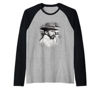 Ethiopian Emperor Young Haile Selassie Face Rasta Maglia con Maniche Raglan