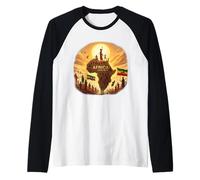 Ethiopian Flag Rasta Africa Rising Again from Ethiopia Maglia con Maniche Raglan