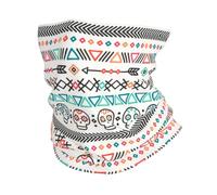 Ethnic Native Aztec Tribal Line Mexican Passamontagna Elastico Scaldacollo Durevole Bandana per Bambini Sports Donna 25X50Cm
