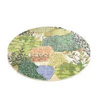 Ethnic Style Patchwork Printed Circular Carpet Watercolor Flower Anti Slip Rug Bedroom Living Room Entrance Mat Home Decoration(Color05,120x120cm)
