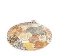 Ethnic Style Patchwork Printed Circular Carpet Watercolor Flower Anti Slip Rug Bedroom Living Room Entrance Mat Home Decoration(Color02,80x80cm)