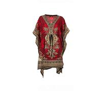 Ethnique Mode Kaftan - Vestito corto orientale, stile tunica boubou africano, corsi di estate kaftan djellaba donna boheme tunica spiaggia beachwear Oversize tunica Caftan, rosso, Taglia unica