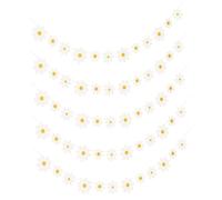 ETHZZLE 5 Pezzi Festone Decorativo Bandierine con Margherite Banner da Appendere per Compleanni Decorazione Interna Ed Esterna per Feste e Shower