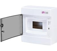 ETI ECT8PT Scatola dei fusibili IP40 Montaggio su superficie Alloggiamento Distributore 1 fila a 8 moduli Porta trasparente per installazione di stendibiancheria in casa
