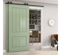 ETIASQSA 274 cm/9 FT Bypass Set di raccordi per porta scorrevole scorrevole in legno T Shape nero