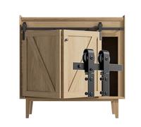 ETIASQSA 3.5FT/105CM Mini Porta Scorrevole Pieghevole Kit, Mini Set Completo di Accessori Per Porte Scorrevoli, Per Bypass Doppia Porte (senza ante dell'armadio)