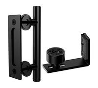ETIASQSA La porta scorrevole è utilizzata per la guida del pavimento, regolabile e 24CM Maniglia della porta scorrevole Contenitore del grano Maniglia della porta scorrevole Nero