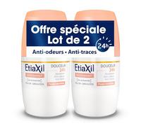 ETIAXIL - Deodorante - Sudorazione bassa - Ascelle - 24 ore - Roll On - Made in France - 50 ml - Confezione da 2