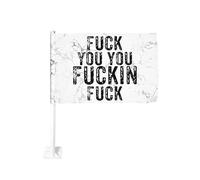 EticaYou You FuckingCar Flag 12x18 In Car Flags Car Window Decor, impermeabile Car Window Flags Double Sided Window Clip Fade Proof Window Clip Flag (senza asta della bandiera)