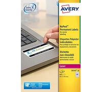 Etichetta adesiva avery misura 45,7 x 25,4 mm permanente laser bianca confezione da 800 pezzi