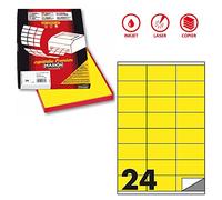 Etichetta adesiva C/500 giallo fluo 100fg A4 70x36mm (24et/fg) Markin