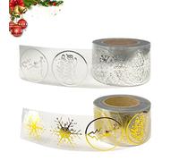 Etichetta Adesiva Natalizia,1000 Pezzi Adesivi Natalizi con Glitter in Oro e Argento 4 Disegni Etichette Regalo per Regali di Natale Adesivo per Autoadesivi per Decorazioni Natalizie, 2,2 cm/1 pollice