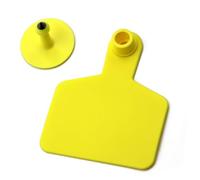 Etichetta auricolare vuota carta d'identificazione del bestiame bovino capra pecora maiale mucca vitello fattoria etichetta blu PE etichetta auricolare per bestiame 100 pezzi (5 co yellow large200pcs