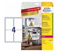 Etichetta autoadesiva per stampante Avery L4774-8 A4 Poliestere Laser Permanente