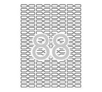 Etichetta bianche rimovibili applicabili gioielli 45.0 x 8.0mm 25 fogli NEW