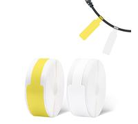 Etichetta Cavo Vetbuosa D11, 【Giallo+Bianco】 Etichetta 0,5" x 4,3", Compatibile con Etichettatrice NIIMBOT D11 D110, Etichetta Adesiva Impermeabile per Home Office, 12,5 mm x 109 mm, 65 Labels/Roll