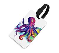 Etichetta colorata per bagagli a forma di polpo con carta d'identità etichetta per bagagli da crociera per individuare rapidamente valigie, adatta per uomini e donne zaino borsa bagagli., stile nero