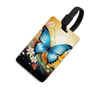 Etichetta colorata per bagagli con farfalla con carta d'identità etichetta per bagagli da crociera per individuare rapidamente bagagli valigia, adatta per uomini e donne zaino borsa borsa stile nero