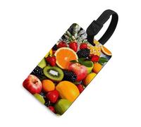 Etichetta colorata per bagagli con frutta con nome, etichetta per bagagli da crociera per individuare rapidamente bagagli valigia, adatta per uomini e donne bagagli zaino borsa stile nero