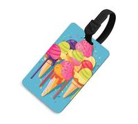 Etichetta colorata per bagagli con gelato con nome ID Card Cruise Bagaglio Etichetta per individuare rapidamente bagagli valigia, adatta per uomini e donne zaino borsa bagaglio nero