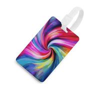 Etichetta colorata per bagagli Tie Dye con nome ID Card Etichetta per bagagli da crociera per individuare rapidamente bagagli valigia, adatta per uomini e donne zaino borsa bagagli stile bianco
