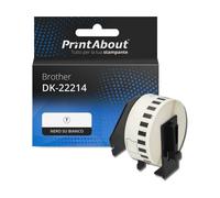 Etichetta compatibile Brother DK-22214 - Nero su bianco (12 mm)