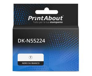 Etichetta compatibile Brother DK-N55224 - Nero su bianco (54 mm)