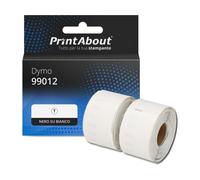 Etichetta compatibile Dymo 99012 (S0722400) - Nero su bianco (89 mm x 36 mm) 2 rotoli