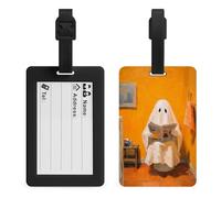 Etichetta da viaggio con scritta "Ghost Reading", per il bagno, con giornale