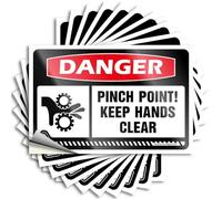 Etichetta Danger Pinch Point Keep Hands Clear per porta delle fate per parete e interruttore della luce, in vinile, impermeabile, per scrivania per ufficio (20 x 30 cm, 1 pezzo)