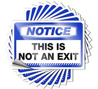 Etichetta Day Bulk autoadesiva e scena per adulti laminata - Notice This is not an exit for Funny Hard Hat for Adult | Adesivi per bottiglie d'acqua per adulti (6 x 9 cm, 10 pezzi)
