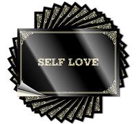 Etichetta decorativa da parete 3D con scritta "Man Cave Rule Self Love", a lunga durata, per bar di casa (8 x 12 cm, 10 pezzi)