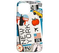 Etichetta dei biglietti aerei per la destinazione JFK New York Custodia per iPhone 16 Pro Max